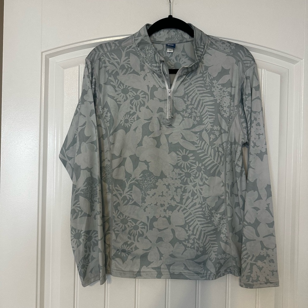 Ripskirt Blue/Gray Floral Quarter-Zip Pullover